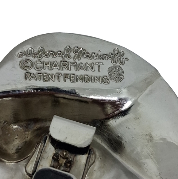 80s Deborah Marinoff Charmant Beverly Hills Silver Tone Sculptural Belt Buckle